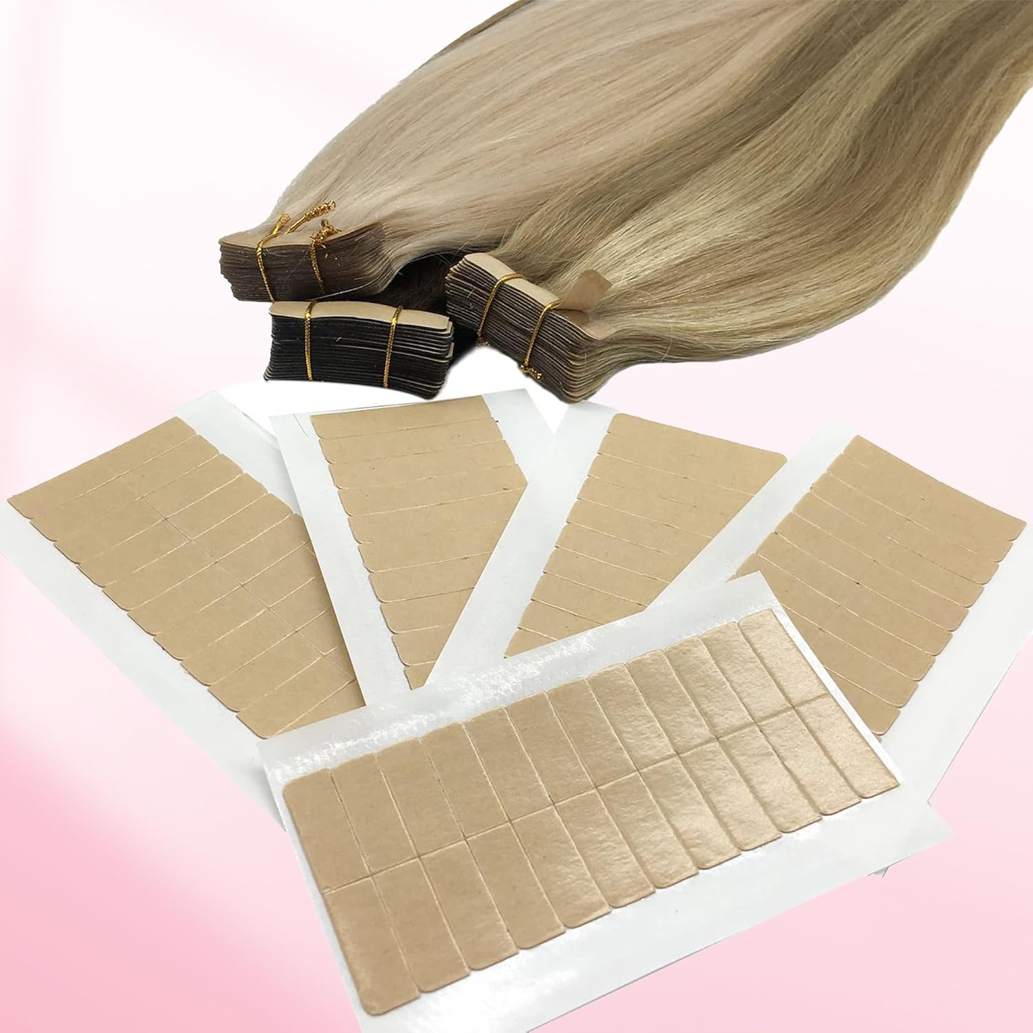 Hair Extension Tape In - 72 Tab (6 Lembar) Pita Ekstensi