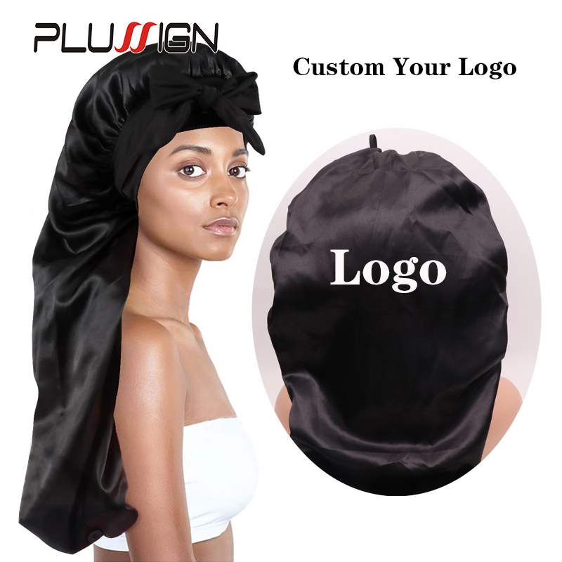 Hair Care Logo - Logo kustom Bonnet Satin panjang Bonnet
