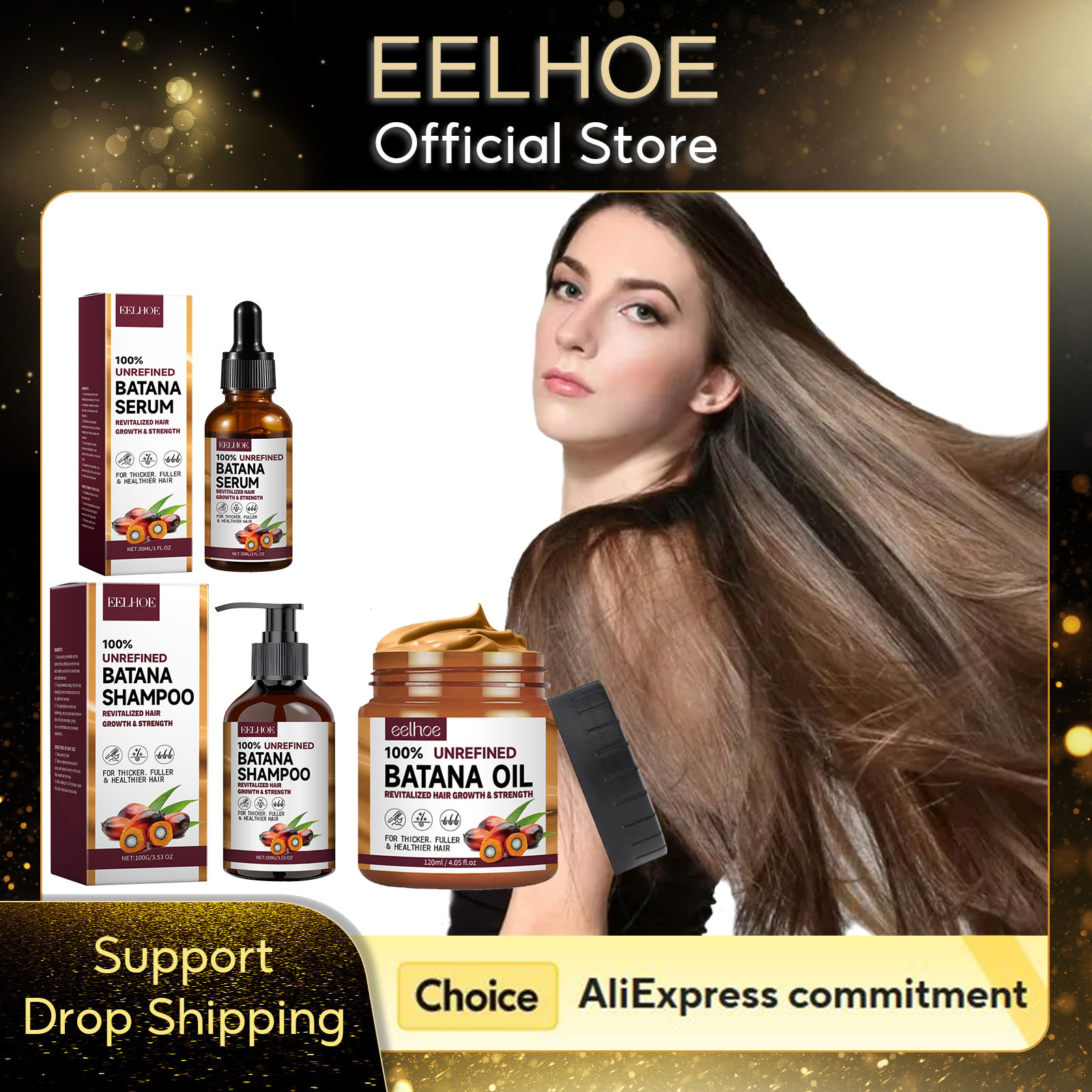 Hair Care Keratin Treatment - EELHOE minyak Batana alami, melembabkan dalam