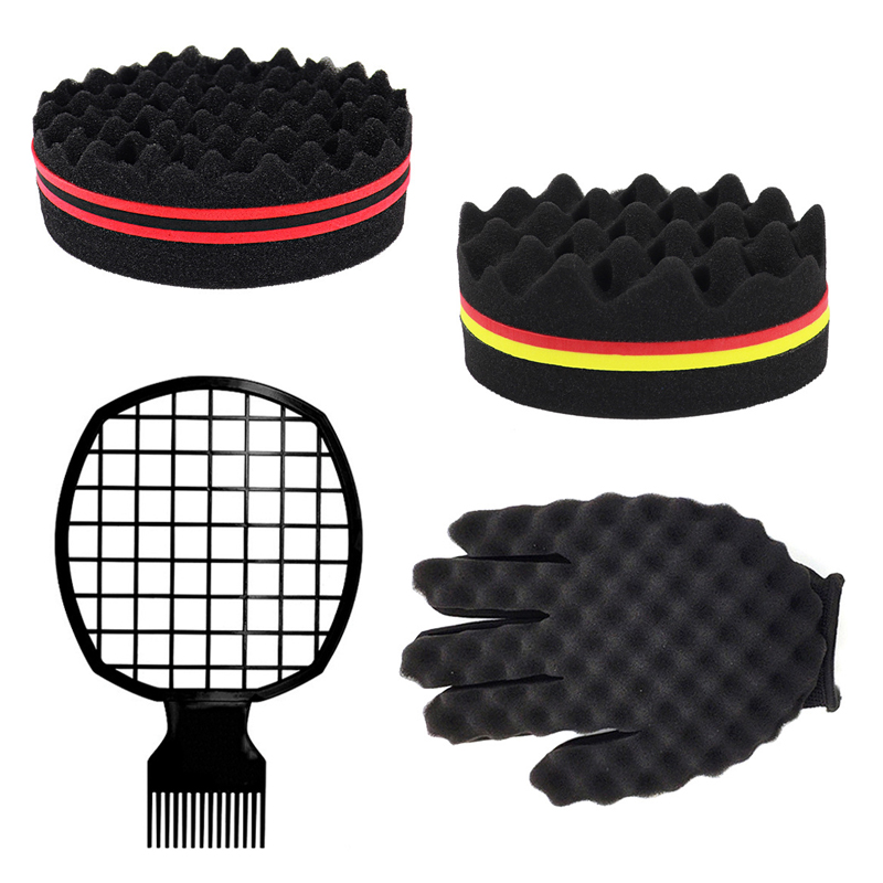 Afro Pick Comb - 2 buah spons sisir rambut Putar