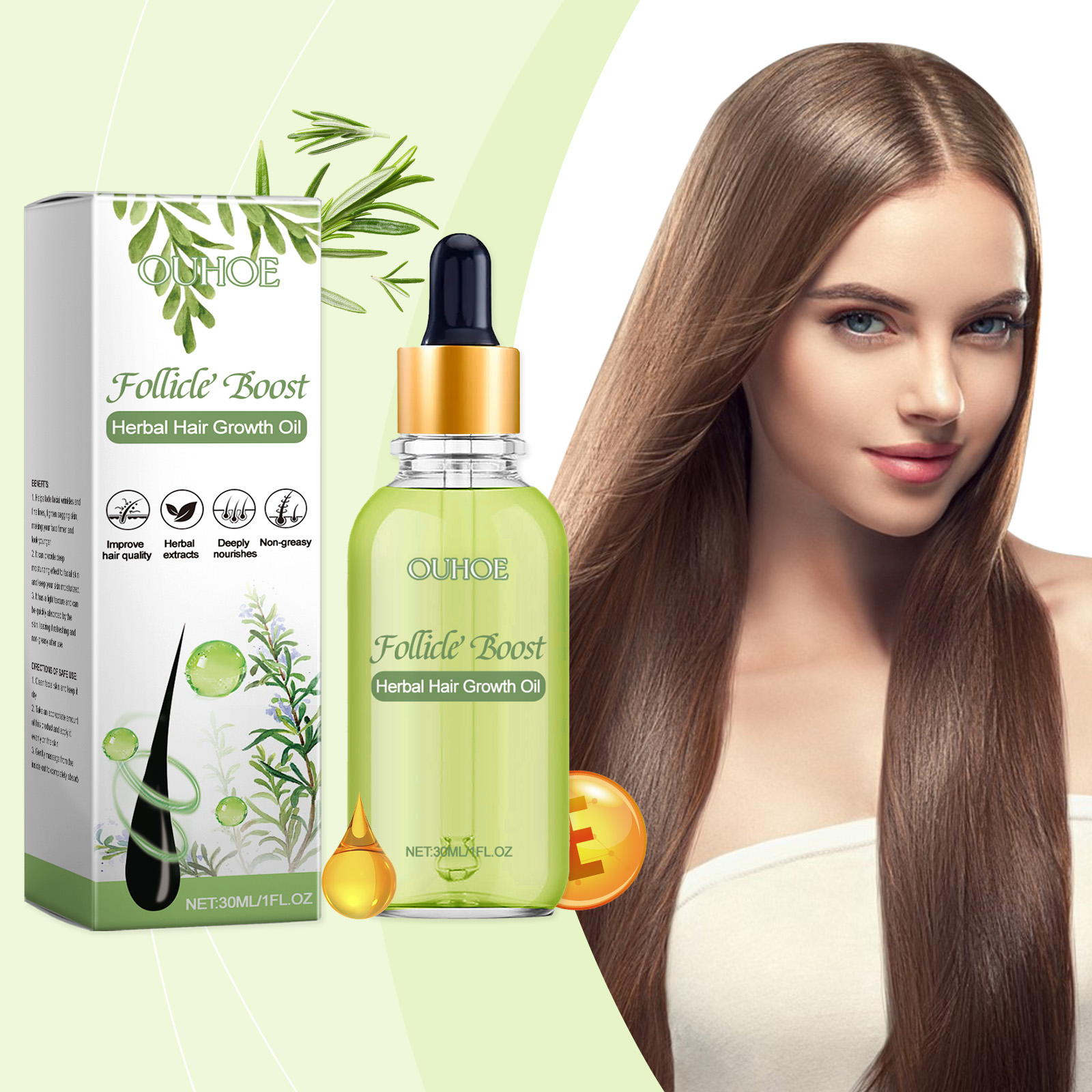 Hair Care Herbal Products - Minyak Penumbuh Rambut Herbal Memperbaiki Rambut