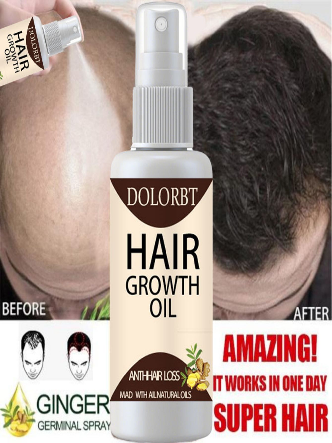Hair Care Herbal Products - Semprotan Minyak Esensi Pertumbuhan Rambut Esensi