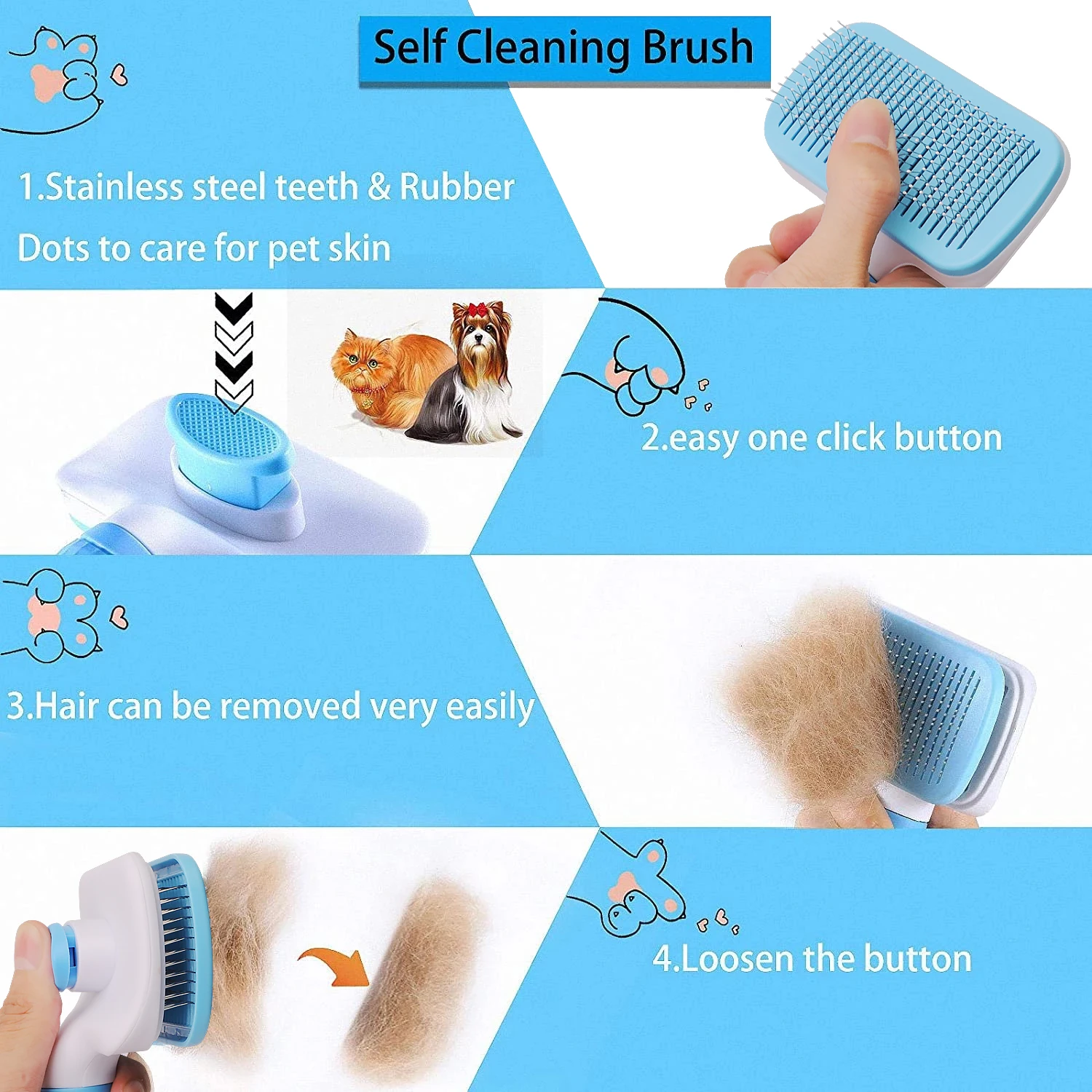 Sikat Penghilang Bulu Anjing K - Hair Care Long Hair ulasan dan harga