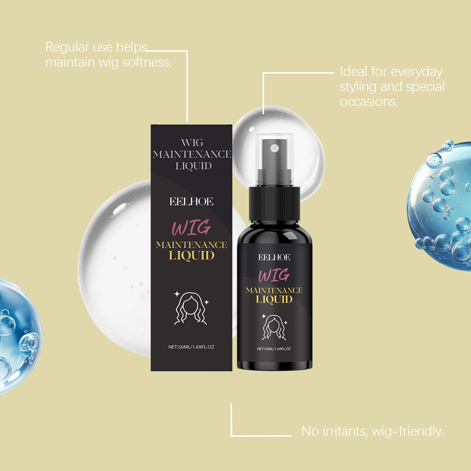 Semprotan Rambut Eelhoe Coconu - Hair Care For Curly Dry Hair ulasan dan harga